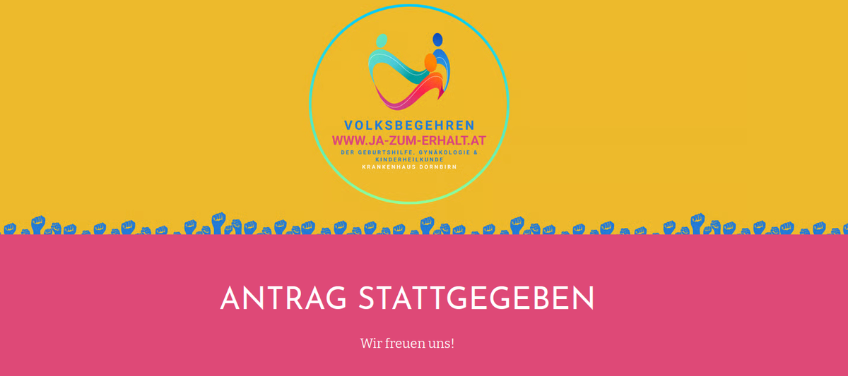 Ja zum Erhalt der Gynäkologie, Geburtshilfe und Kinderheilkunde in Dornbirn